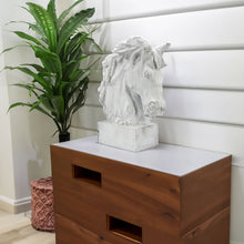 Load image into Gallery viewer, 18" Horsehead Wood-Like Carving Statue Centerpiece: White
