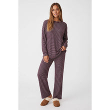 Load image into Gallery viewer, TF26-0405 - Stripe lounge set: GREY/NAVY / S-M-L(3-2-1)
