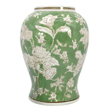 Load image into Gallery viewer, Green &amp; White Chinoiserie Ginger Jar 14"
