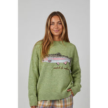 Load image into Gallery viewer, TF26-0628 - Fish sweater with "catch &amp; release" embroidery: CAMEL / S-M-L(3-2-1)
