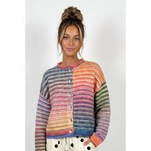 Load image into Gallery viewer, TF26-0715 - Multi color button up cardigan: MOCHA MIX / S-M-L(3-2-1)
