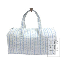 Load image into Gallery viewer, Weekender - Ribbon Floral Blue Duffel Bag
