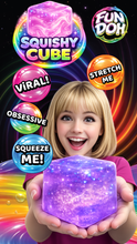 Load image into Gallery viewer, Fun Doh Squish &amp; Squeeze Sparkle Cube Fidget Toy- 12/Display: Wholesale Price
