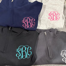 Load image into Gallery viewer, Monogram Embroidery Quarter Zip
