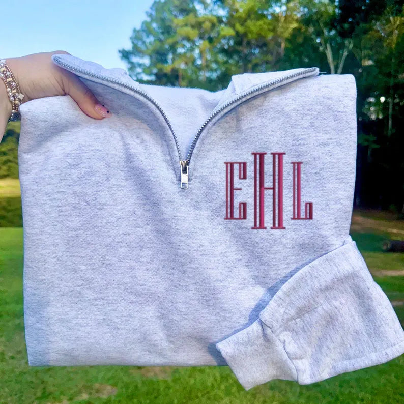Monogram Embroidery Quarter Zip