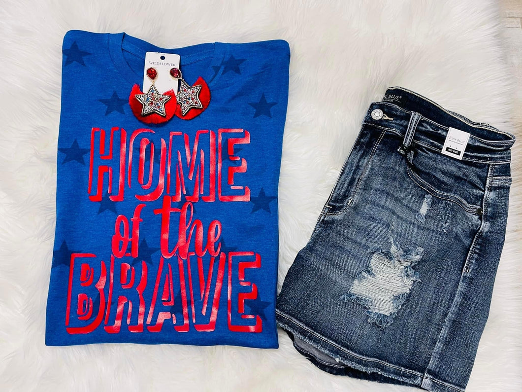 Home of the Brave star tee