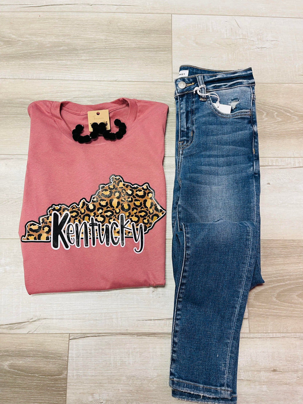 Mauve Soft Tee Leopard KY