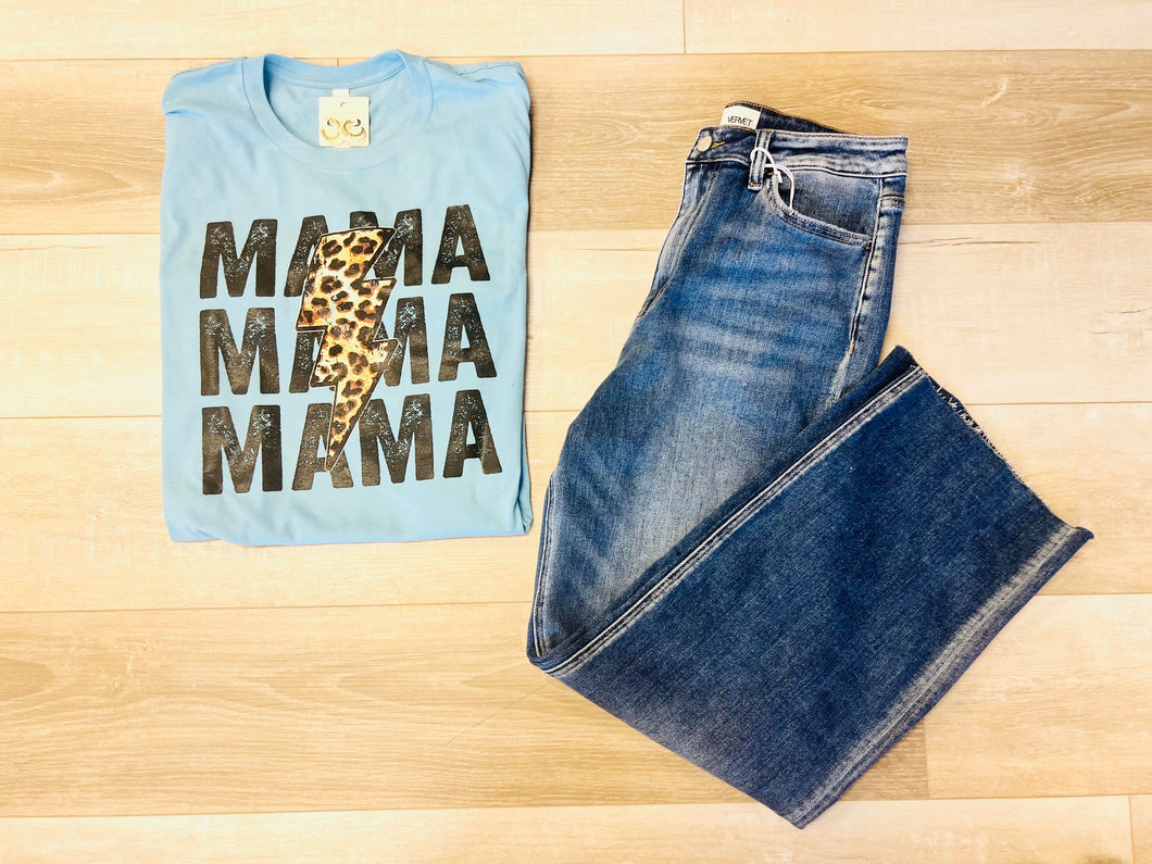 Mama Light Blue Soft Tee